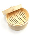 Wholesale good quality 2 tier 10 inch dim sum bamboo steamer set for food cooking outdoor using